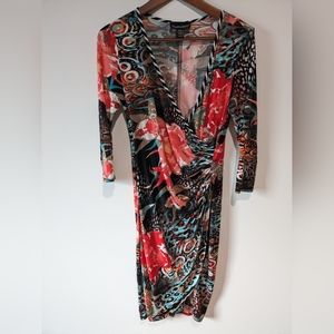 Frank Lyman V-Neck Abstract Dress